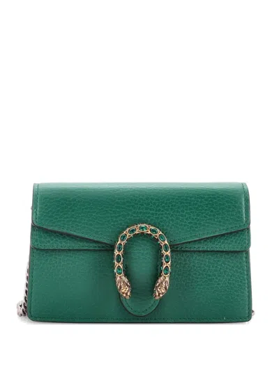 Pre-owned Gucci Dionysus Bag Leather Super Mini Clutch Bag In Green