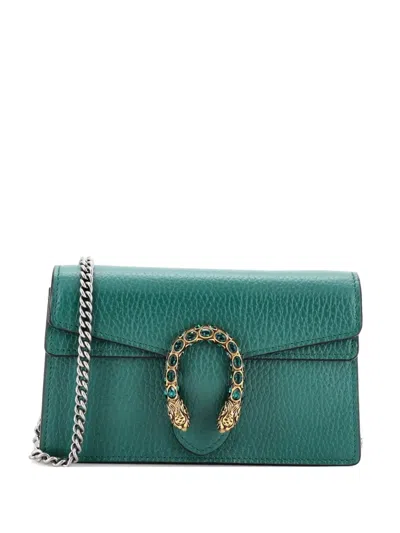 Pre-owned Gucci Dionysus Bag Leather Super Mini Clutch Bag In Green