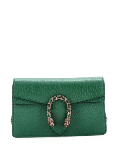 Pre-owned Gucci Dionysus Bag Leather Super Mini Clutch Bag In Green