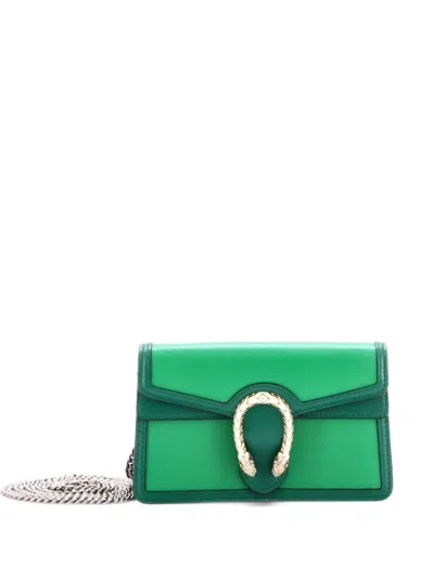 Pre-owned Gucci Dionysus Bag Leather Super Mini Clutch Bag In Green
