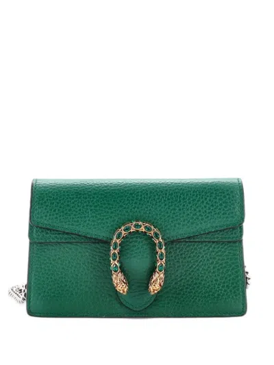 Pre-owned Gucci Dionysus Bag Leather Super Mini Clutch Bag In Green