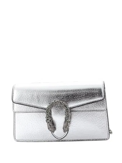 Pre-owned Gucci Dionysus Bag Leather Super Mini Clutch Bag In Metallic