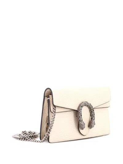 Pre-owned Gucci Dionysus Bag Leather Super Mini Clutch Bag In Neutral