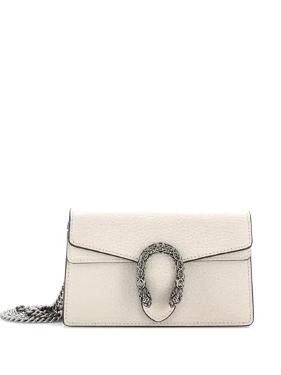 Pre-owned Gucci Dionysus Bag Leather Super Mini Clutch Bag In Neutral