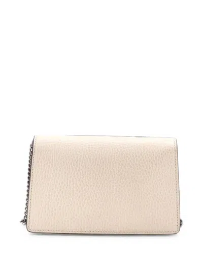 Pre-owned Gucci Dionysus Bag Leather Super Mini Clutch Bag In Neutrals