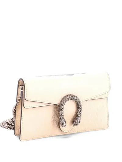 Pre-owned Gucci Dionysus Bag Leather Super Mini Clutch Bag In Neutrals