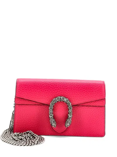 Pre-owned Gucci Dionysus Bag Leather Super Mini Clutch Bag In Pink