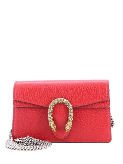 Pre-owned Gucci Dionysus Bag Leather Super Mini Clutch Bag In Red
