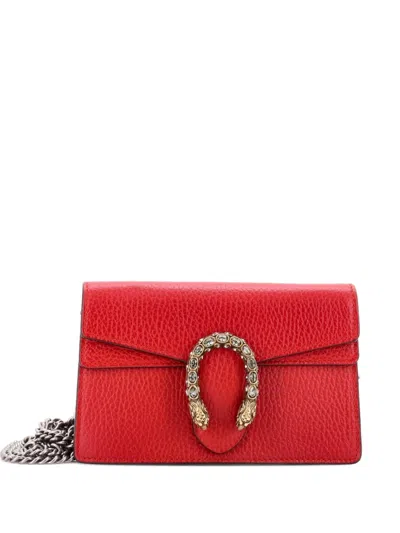 Pre-owned Gucci Dionysus Bag Leather Super Mini Clutch Bag In Red