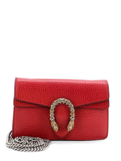 Pre-owned Gucci Dionysus Bag Leather Super Mini Clutch Bag In Red