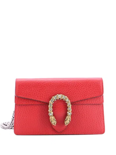 Pre-owned Gucci Dionysus Bag Leather Super Mini Clutch Bag In Red