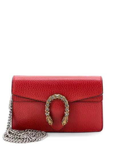 Pre-owned Gucci Dionysus Bag Leather Super Mini Clutch Bag In Red