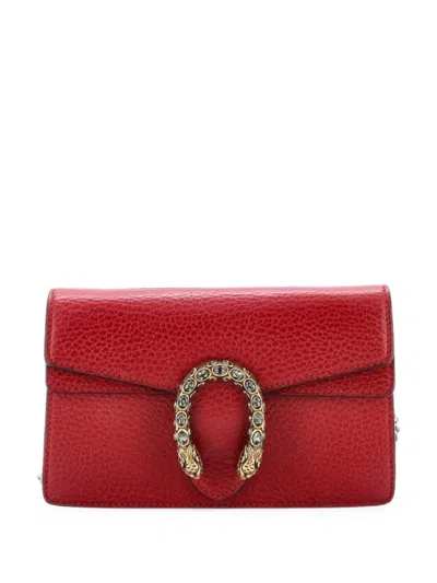 Pre-owned Gucci Dionysus Bag Leather Super Mini Clutch Bag In Red