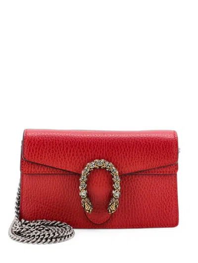 Pre-owned Gucci Dionysus Bag Leather Super Mini Clutch Bag In Red