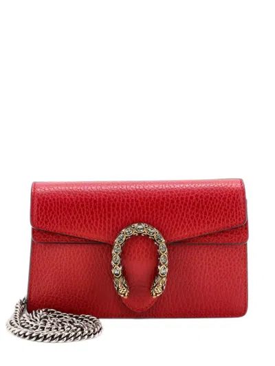 Pre-owned Gucci Dionysus Bag Leather Super Mini Clutch Bag In Red