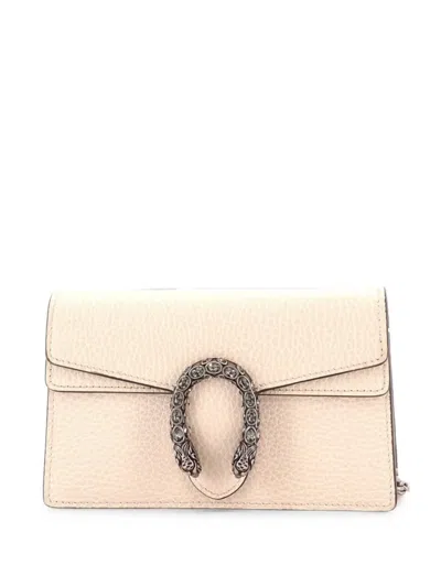 Pre-owned Gucci Dionysus Bag Leather Super Mini Clutch Bag In White