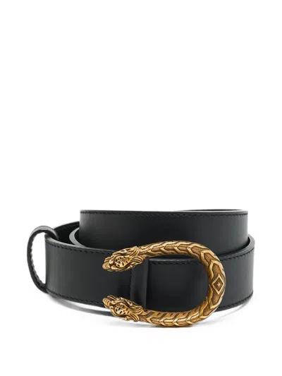 Pre-owned Gucci Dionysus Buckle Belt In Black