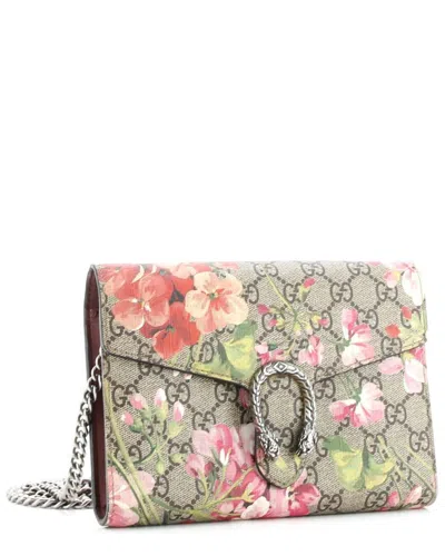 Gucci Dionysus Chain Wallet Blooms Print Gg Coated Canvas Small (authentic Pre-loved)