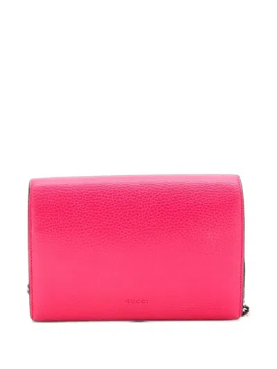Pre-owned Gucci Dionysus Chain Wallet Leather With Embellished Detail Small Crossbody Bag In Pink