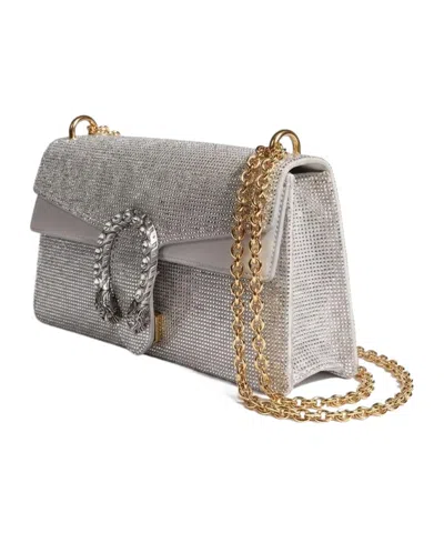Gucci Dionysus Crystal Medium Shoulder Bag In Silver