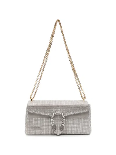 Gucci Dionysus Crystal-embellished Shoulder Bag In Silver