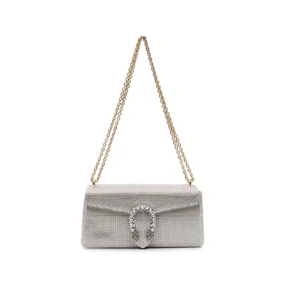 Gucci Dionysus Crystal-embellished Shoulder Bag In Silver