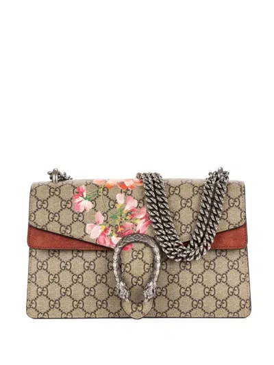 Pre-owned Gucci Dionysus Floral-print Shoulder Bag In Neutral