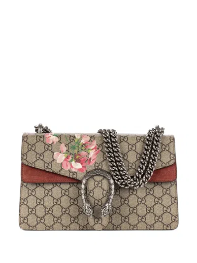 Pre-owned Gucci Dionysus Gg Blooms Shoulder Bag In Neutral