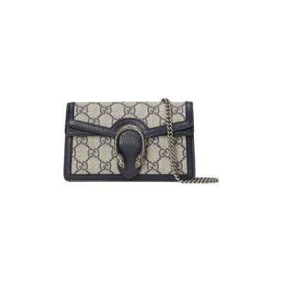 Pre-owned Gucci Dionysus Gg Super Mini Bag 'beige/blue Supreme' In Tan