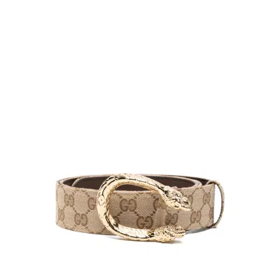 Gucci Dionysus Gg Supreme Belt In Gold