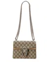 Gucci Dionysus Gg Supreme Canvas & Suede Mini Chain Shoulder Bag