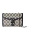 Gucci Dionysus Gg Chain Wallet In Gray