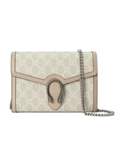 Gucci Dionysus Gg Supreme Chain Wallet In Nude