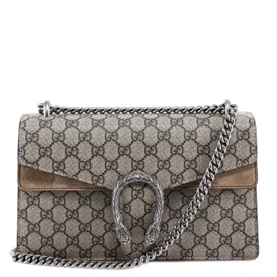 Gucci Dionysus Gg Supreme Fabric And Suede Shoulder Bag