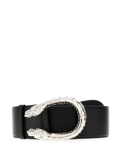 Gucci Dionysus Leather Belt In Black