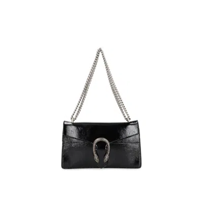 Gucci Chain Strap Shoulder Bag With Metal Hardware In Black