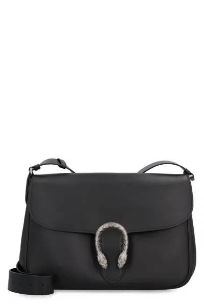 Gucci Dionysus Leather Crossbody Handbag 35 Cm In Black