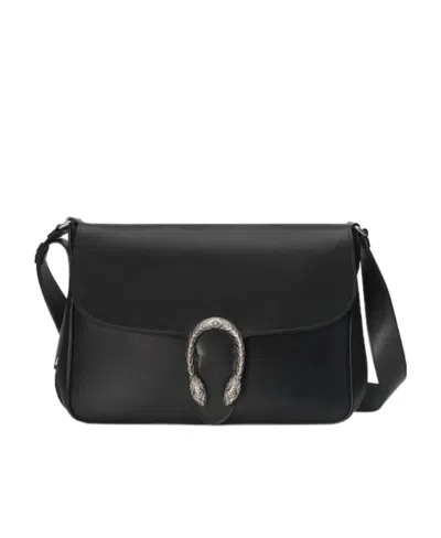 Gucci Dionysus Leather Messenger Bag In Black