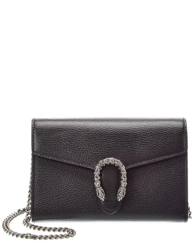 Gucci Dionysus Leather Shoulder Bag In Black