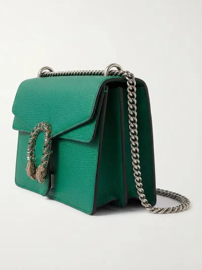Gucci Dionysus Leather Shoulder Bag In Green