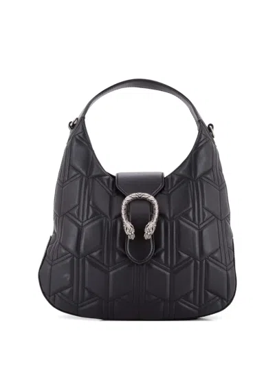 Pre-owned Gucci Dionysus Matelasse Leather Small Hobo Bag In Black