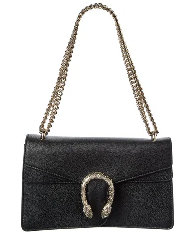 Gucci Dionysus Medium Leather Shoulder Bag In Black