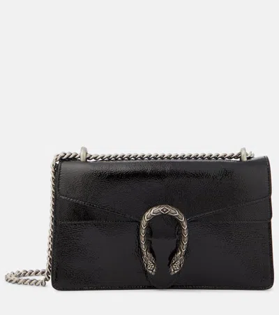 Gucci Dionysus Medium Leather Shoulder Bag In Black