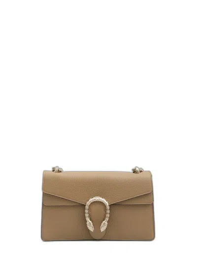 Gucci Dionysus Medium Shoulder Bag In Gg Supreme And Suede In Beige