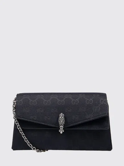Gucci Dionysus Monogram Leather Mini Shoulder Bag With Chain Strap In Black