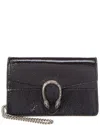 Gucci Mini Dionysus Patent Leather Bag In Black