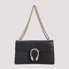 Gucci Structured Grained Leather Shoulder Bag In Black
