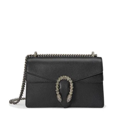 Gucci Chain Strap Shoulder Bag With Metal Hardware In Black