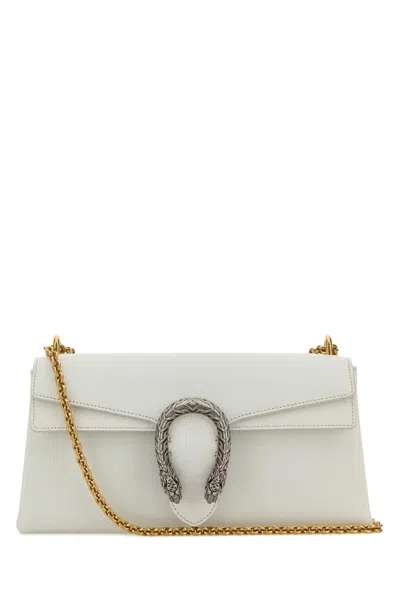 Gucci Dionysus Shoulder Handbag In White Leather, 28 X 14 X 7 Cm