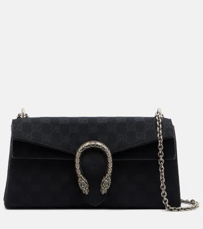 Gucci Dionysus Small Gg Canvas Shoulder Bag In Black